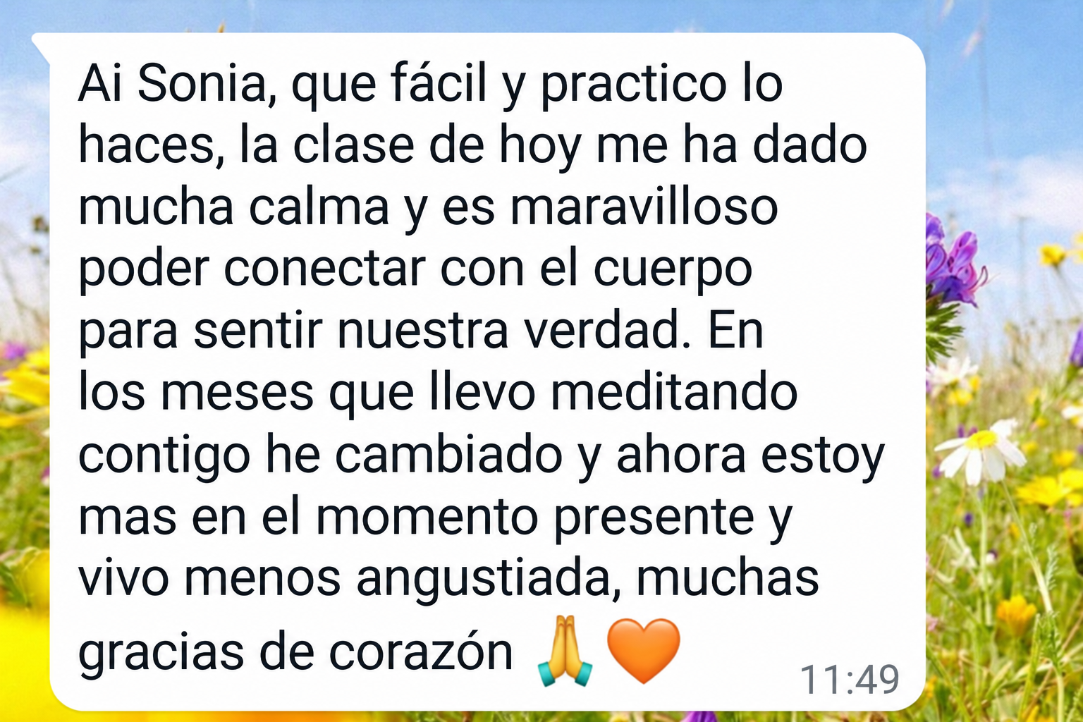 Testimonio real sobre las clases de Meditación y Neurociencia de Vida